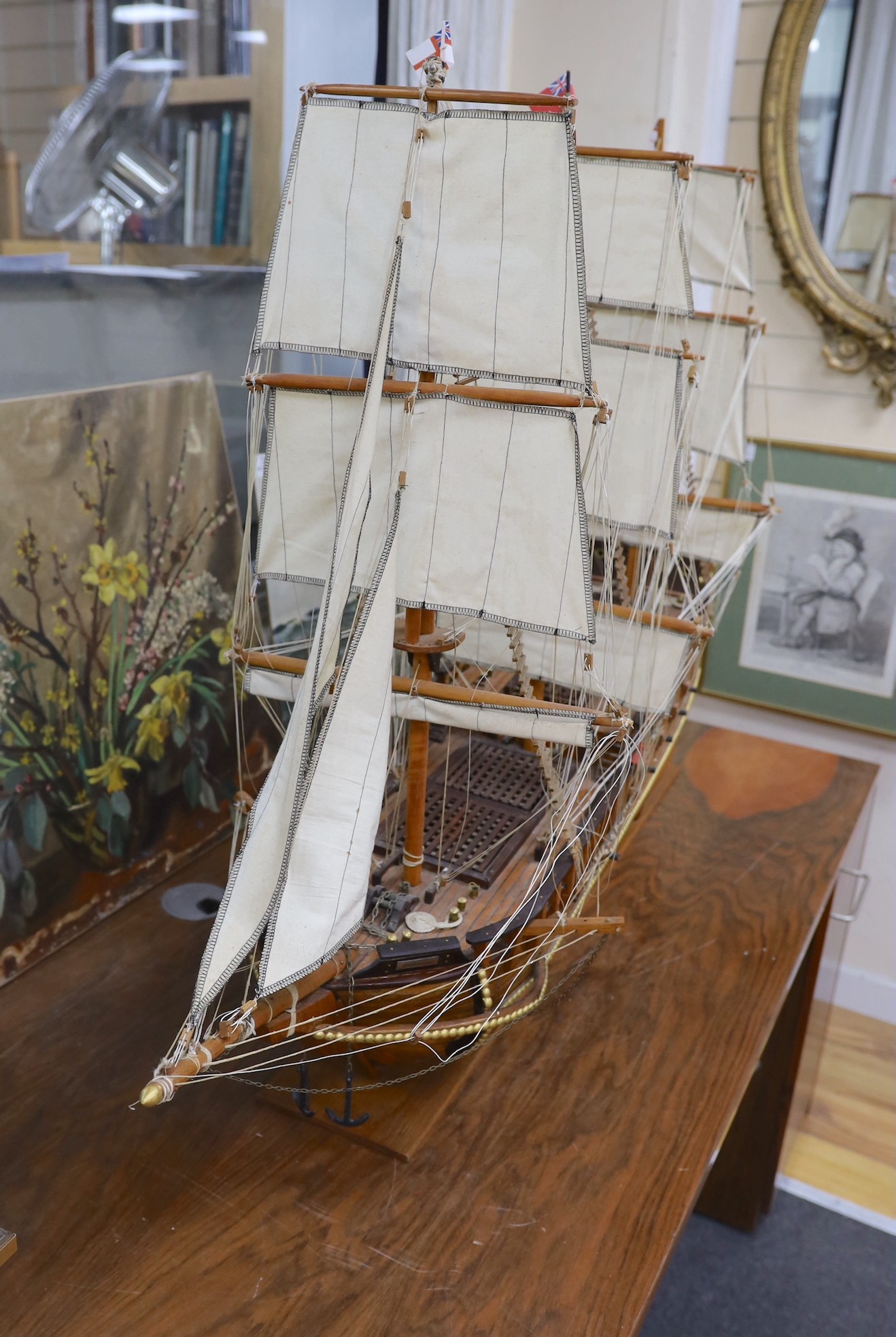 A large scratch-built model of The Endeavour - 135cm